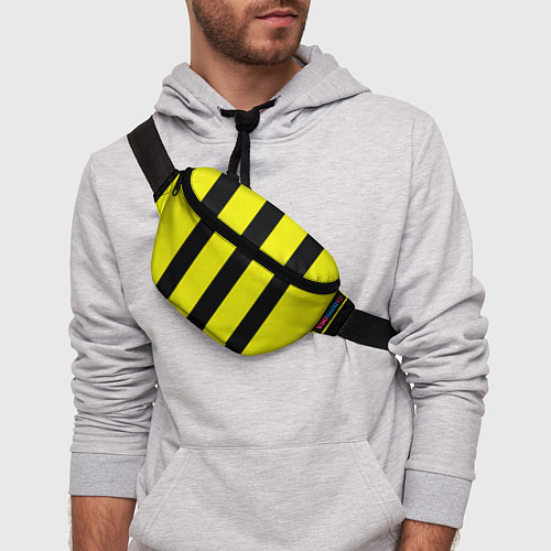 Поясная сумка Color yellow black line / 3D-принт – фото 3