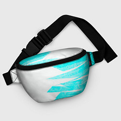 Поясная сумка Color white light blue stripe, цвет: 3D-принт — фото 2