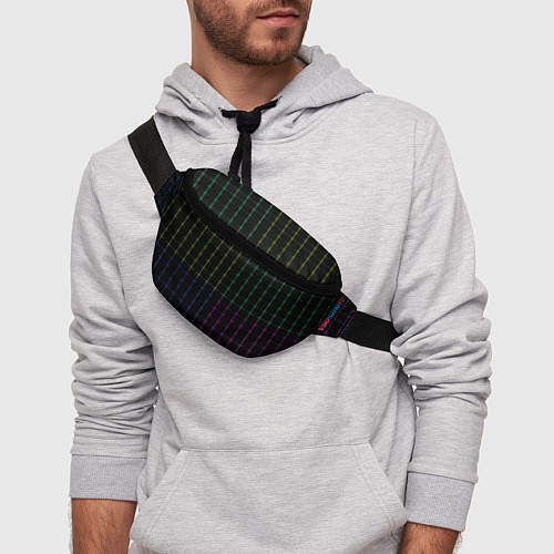 Поясная сумка Color black multicolored stripes / 3D-принт – фото 3