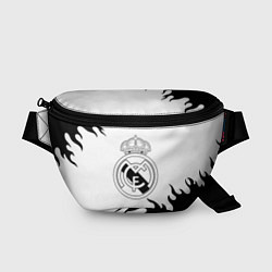 Поясная сумка Реал Мадрид черный огонь, цвет: 3D-принт