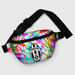 Поясная сумка Ювентус жидкие краски текстура, цвет: 3D-принт — фото 2
