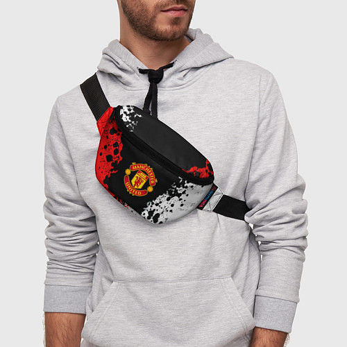 Поясная сумка Манчестер Юнайтед краски абстрактные / 3D-принт – фото 3