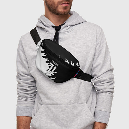 Поясная сумка Ювентус огонь текстура / 3D-принт – фото 3