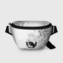 Поясная сумка Реал Мадрид черно белые краски, цвет: 3D-принт