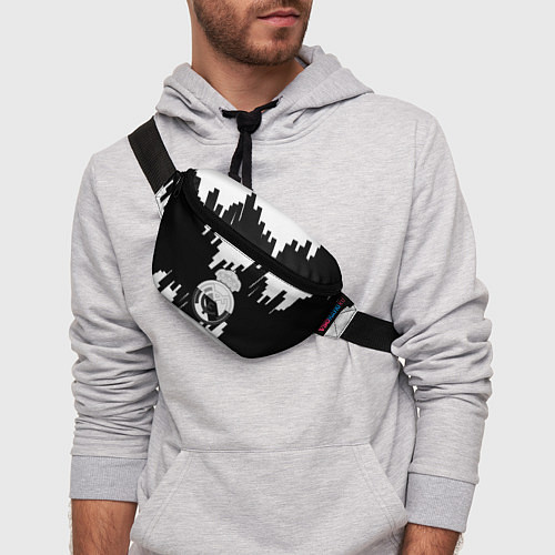 Поясная сумка Реал Мадрид белая геометрия / 3D-принт – фото 3