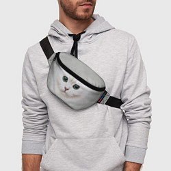 Поясная сумка Белый котик, цвет: 3D-принт — фото 2