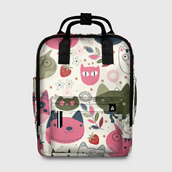 Рюкзак женский Радостные котики, цвет: 3D-принт