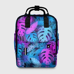 Рюкзак женский Сине-розовые тропики, цвет: 3D-принт