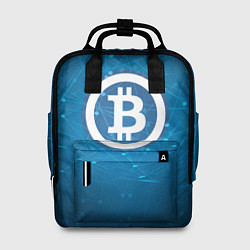 Рюкзак женский Bitcoin Blue, цвет: 3D-принт