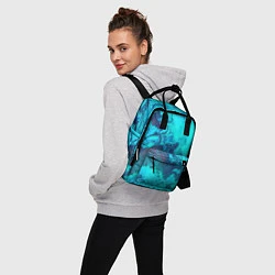 Рюкзак женский Лазурные текстуры, цвет: 3D-принт — фото 2