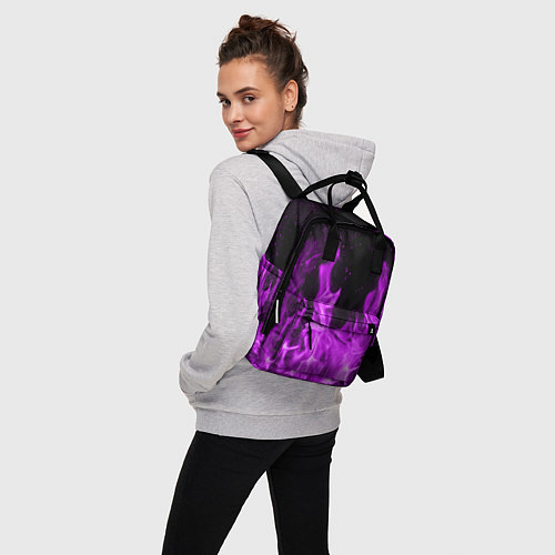 Женский рюкзак Фиолетовый огонь / 3D-принт – фото 3