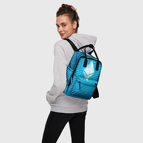 Женский рюкзак Blue Ethereum / 3D-принт – фото 3