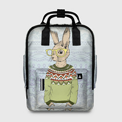 Рюкзак женский Кролик хипстер, цвет: 3D-принт