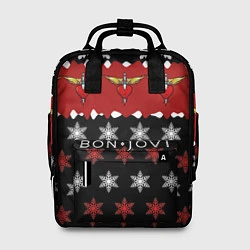 Рюкзак женский Праздничный Bon Jovi, цвет: 3D-принт