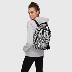 Рюкзак женский Хохлома черно-белая, цвет: 3D-принт — фото 2