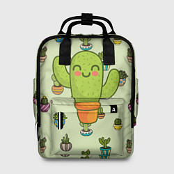 Рюкзак женский Веселый кактус, цвет: 3D-принт