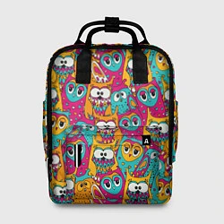 Рюкзак женский Совы разноцветные, цвет: 3D-принт
