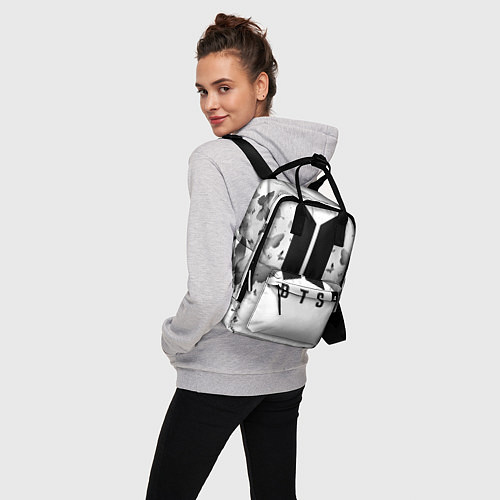 Женский рюкзак BTS: Grey Butterflies / 3D-принт – фото 3