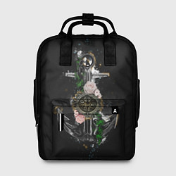 Рюкзак женский Якорь с компасом и цветами, цвет: 3D-принт