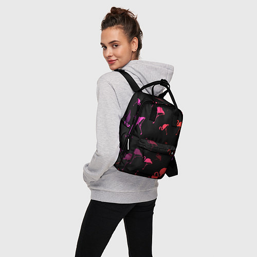 Женский рюкзак Фламинго / 3D-принт – фото 3