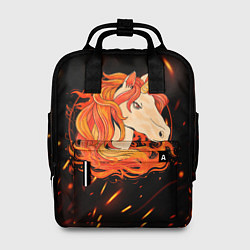 Рюкзак женский Огненный единорог, цвет: 3D-принт
