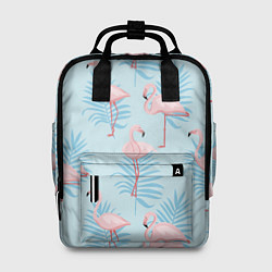 Рюкзак женский Арт с розовым фламинго, цвет: 3D-принт