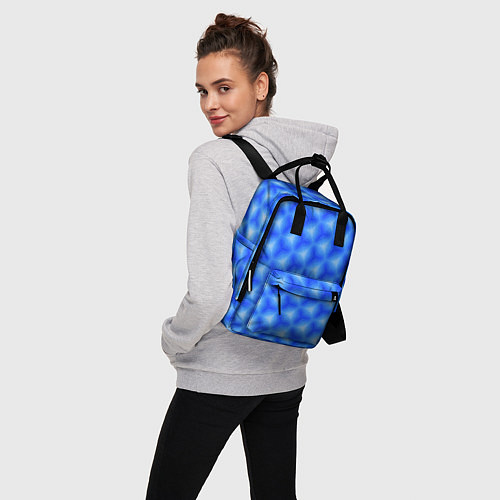 Женский рюкзак Синие соты / 3D-принт – фото 3