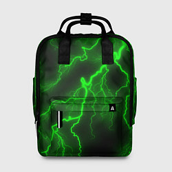 Рюкзак женский МОЛНИЯ GREEN NEON, цвет: 3D-принт