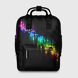 Рюкзак женский Абстракция черный разноцветный, цвет: 3D-принт