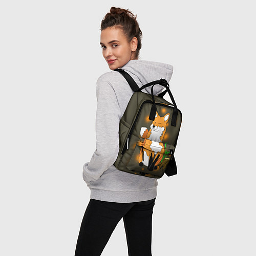Женский рюкзак Лиса в лесу / 3D-принт – фото 3