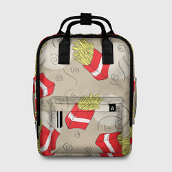 Рюкзак женский Фастфуд - Картошка фри, цвет: 3D-принт