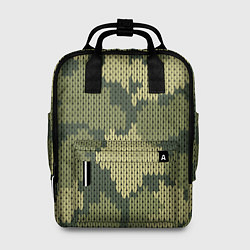 Рюкзак женский Вязаный принт милитари, цвет: 3D-принт