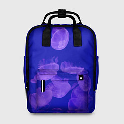 Рюкзак женский Медузы в синей глубине, цвет: 3D-принт