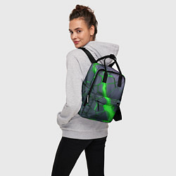 Рюкзак женский ЗЕЛЕНЫЙ РАЗЛОМ 3Д РАЗЛОМ, цвет: 3D-принт — фото 2