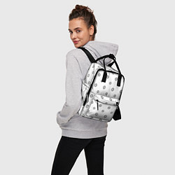 Рюкзак женский Черно-белый узор в горошек, цвет: 3D-принт — фото 2