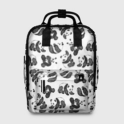 Рюкзак женский Акварельные панды паттерн, цвет: 3D-принт