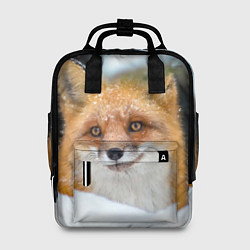 Рюкзак женский Лисичка на сугробе, цвет: 3D-принт