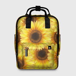 Рюкзак женский Подсолнухи в поле, цвет: 3D-принт