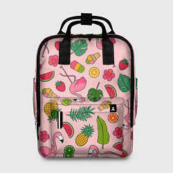 Рюкзак женский Фламинго Лето, цвет: 3D-принт