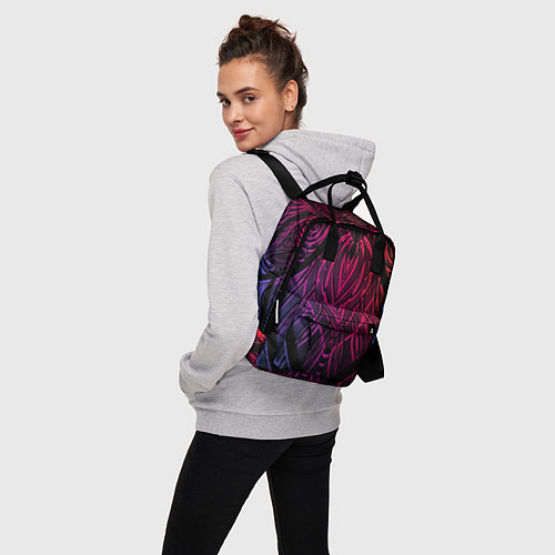 Женский рюкзак Фиолетовый узор 3D / 3D-принт – фото 3