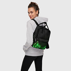 Рюкзак женский Зеленый огонь, цвет: 3D-принт — фото 2