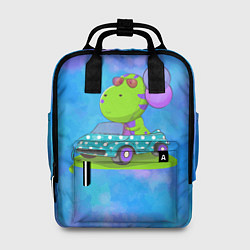 Рюкзак женский Динозаврик в машине, цвет: 3D-принт