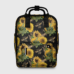 Рюкзак женский Fashion Sunflowers and bees, цвет: 3D-принт
