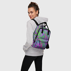 Рюкзак женский Неоновый абстрактный узор, цвет: 3D-принт — фото 2