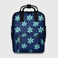 Рюкзак женский Цветы Голубые, цвет: 3D-принт