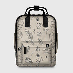 Рюкзак женский Цветы и листья, цвет: 3D-принт
