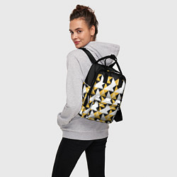Рюкзак женский Черно-желтый геометрический, цвет: 3D-принт — фото 2