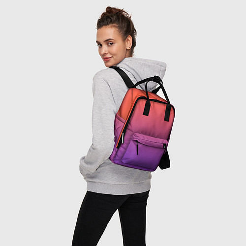 Женский рюкзак Оранжевый и Фиолетовый / 3D-принт – фото 3