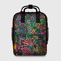 Рюкзак женский Кислотные узоры психоделика, цвет: 3D-принт