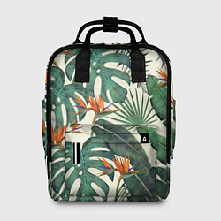 Рюкзак женский Тропический паттерн, цвет: 3D-принт